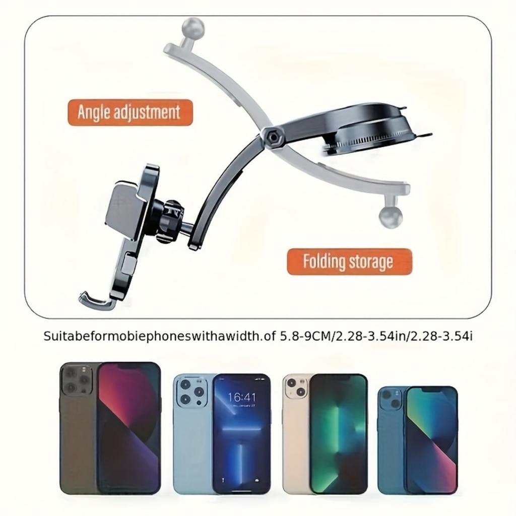 360° Otočný držák pro mobilní telefon a GPS navigaci, Držák na mobilní telefon s přísavkou na palubní desku auta, Držák na telefon do auta