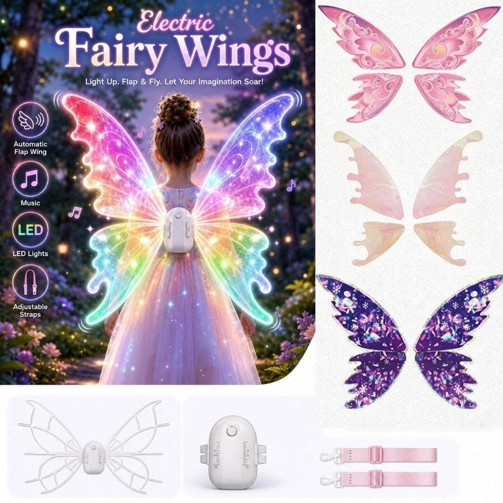 with Music Moving Butterfly Wings Light Up Fairy Glowing Wings Elf Wing  Party Festival Decoration