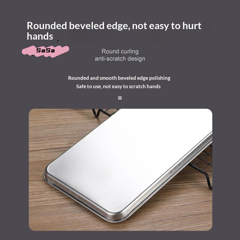 Rectangle Stainless Steel Tray for Commercial Buffet Food Serving Plate Rice Noodle Pan Storage Organizer Kitchen Dishes