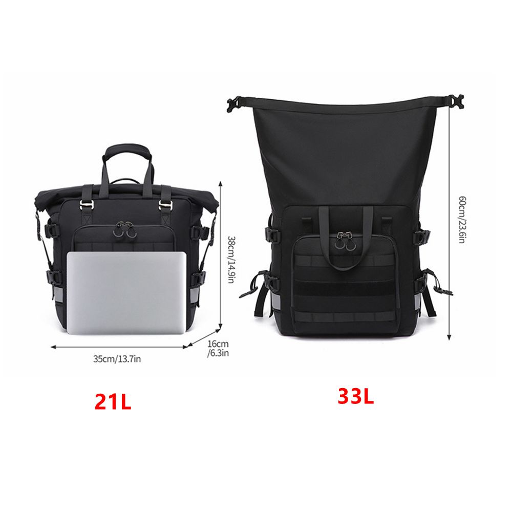 1/2 Motorcycle Accessories Frame Crash Bars Bag SaddleBag 21L Universal Side Rear Seat Bag Pack Travel Motorbike Luggage Storage