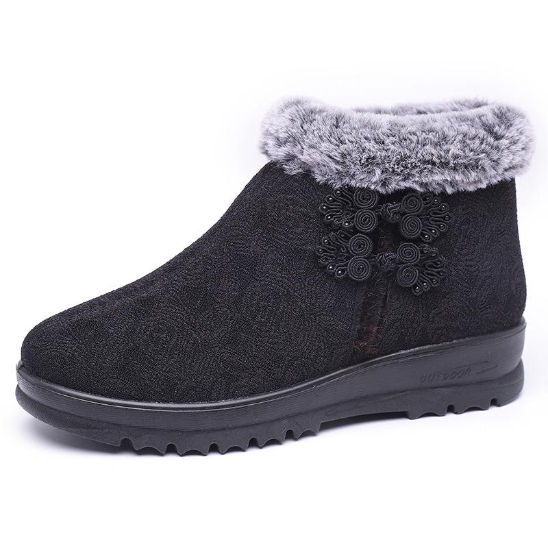New winter cotton shoes women's fashion casual mother snow boots medium and old velvet thickened cotton boots