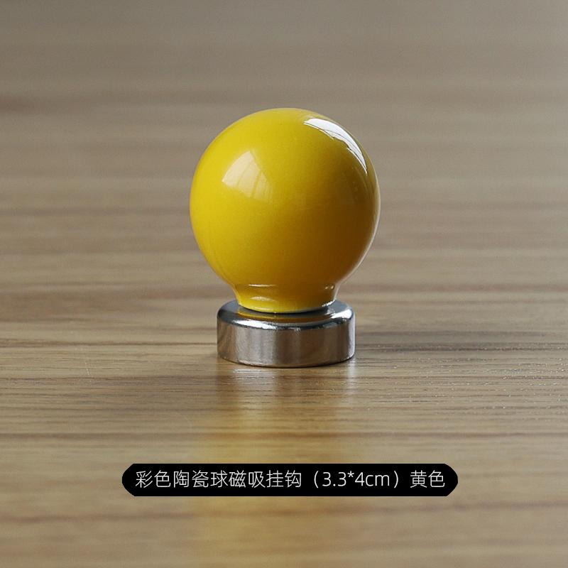 Colorful Ceramic Powerful Magnetic Hook Entrance Door Decoration Refrigerator Magnetic Sticker Non-perforated Spherical Decor