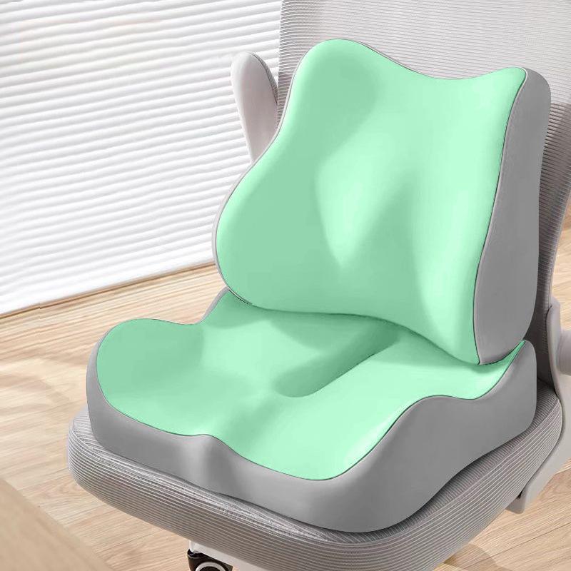 Memory Foam Lumbar Cushion Set: Ergonomic Office Chair and Student Seat Mat