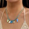 Beach Vacation Starfish Fish Shell Charm Necklace for Women Beige Rope Chain Imitation Pearl Ocean Boho Summer Jewelry Gift