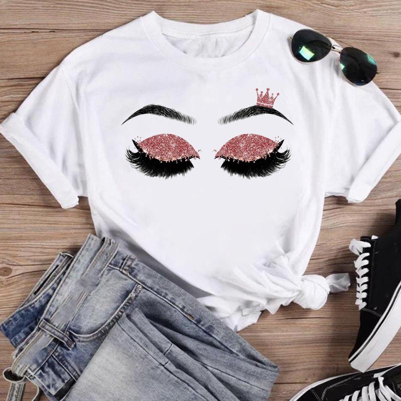 Women Lip Watercolor Sexy Lip Sweet Print T Shirt Female Graphic Top Short Sleeve Fashion  Summer Tshirts Casual Tee T-Shirt
