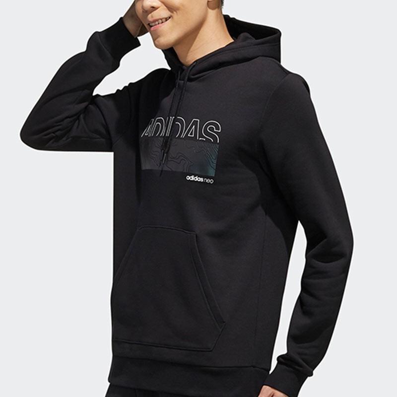 adidas Men's Black Gradient Logo Graphic Hoodie EI4459