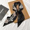 Scarf Long Highend Silk Narrow Print For Spring And Summer Versatile As Shirt Ribbon Belt Or Hair Tie