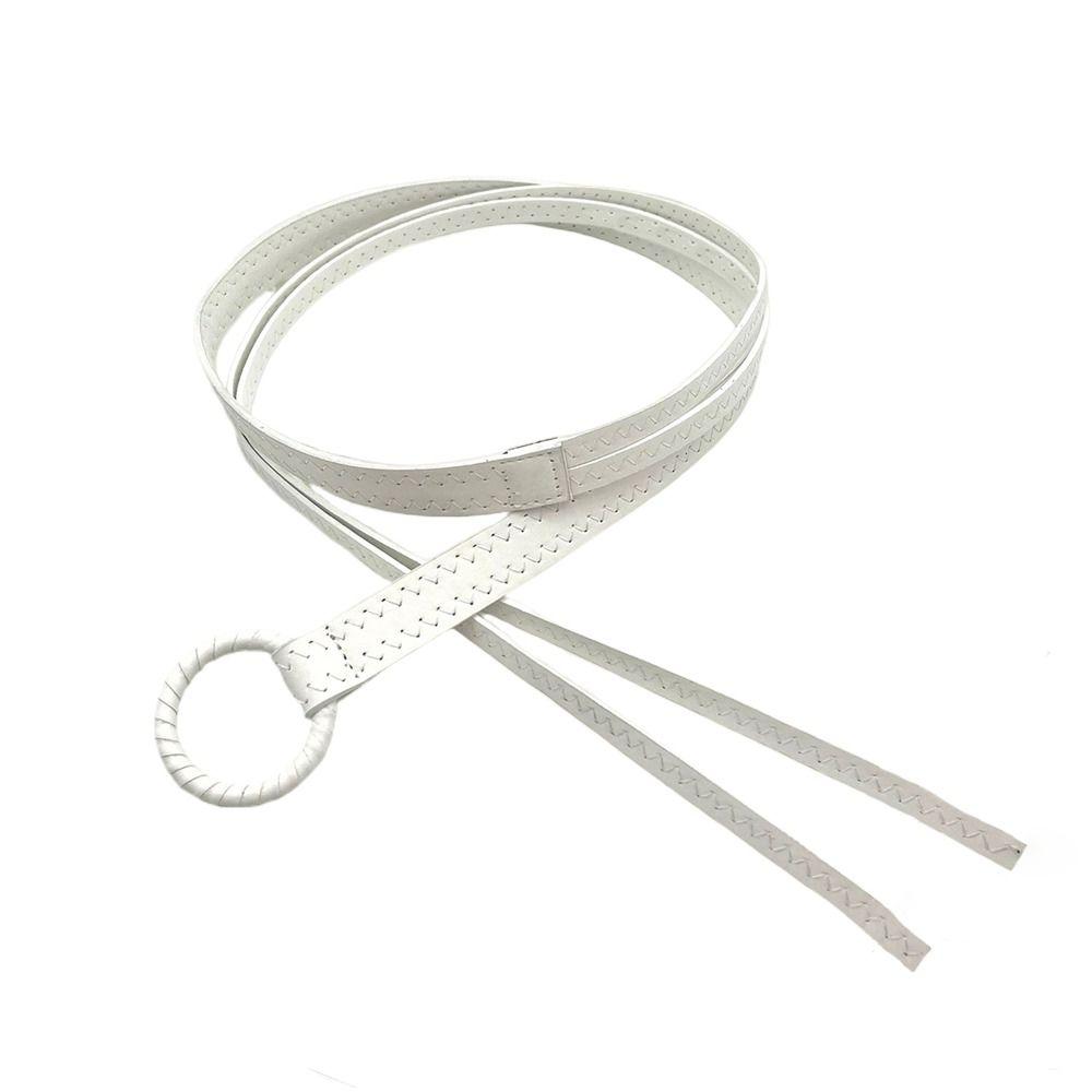 Casual Thin Waist Strap Vintage Trouser Dress Belts Fashion Leather Belt  Women