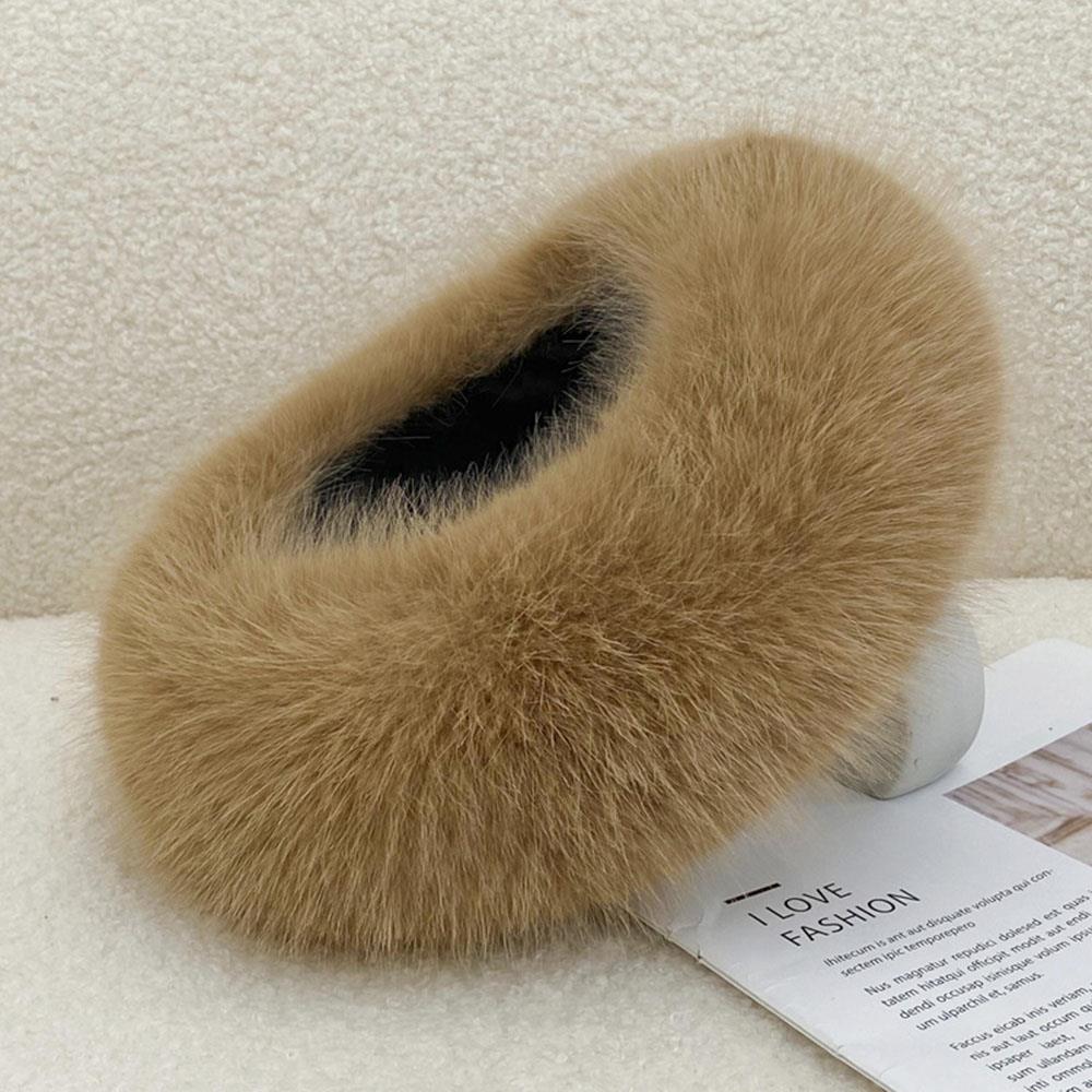 Winter Warm Faux Fur Bucket Hat for Women Fluffy Soft Thicken Plush Fisherman Hats Coldproof Windproof Skiing Fashion Panama Cap