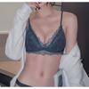 White Lace Triangle Wireless Bra With Thin Straps Removable Pads Comfortable Bralette