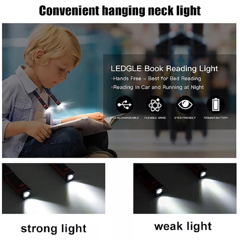 Led Magnet Hanging Neck Reading Lamp Usb Rechargeable Outdoor Camping Light For Knitting Repairing