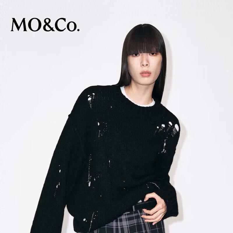 

MO&Co. Женский рваный пуловер с принтом брызг M