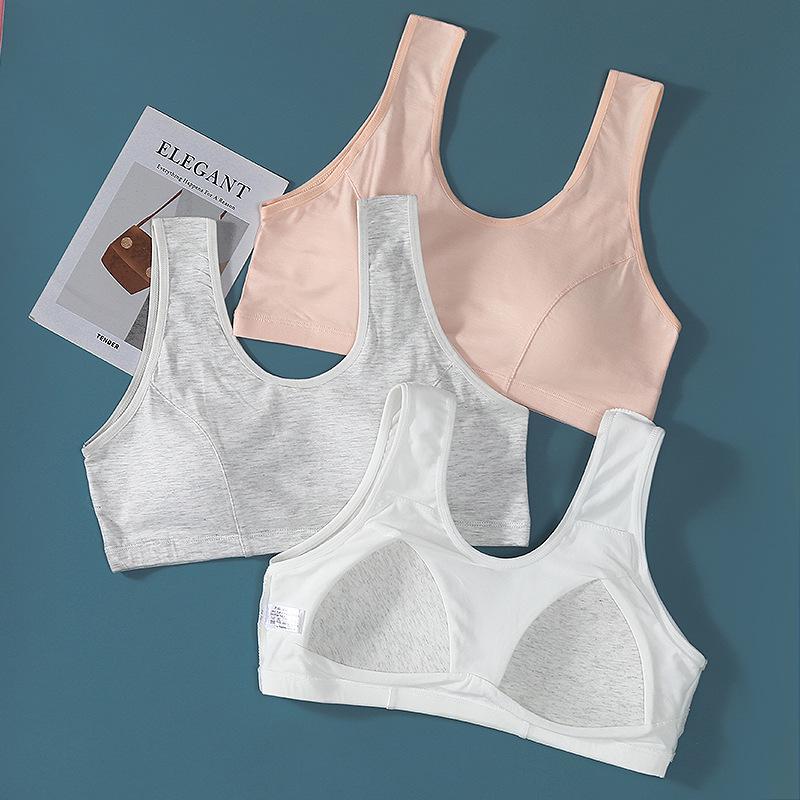 Women's Cotton Vest-Style Bra for Middle-Aged & Elderly: Lightweight Summer T-Shirt Underwear