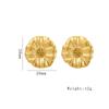 Niche personalized stainless steel with pearl beating pattern C-shaped sunflower spiral winding stud earrings