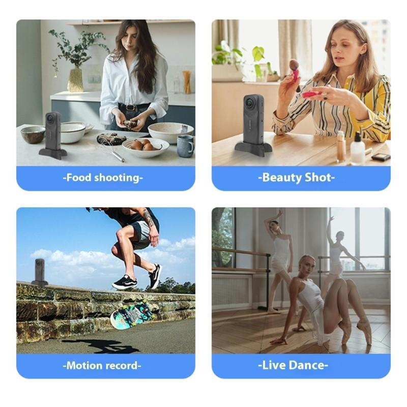 Lightweight Soft Silicone Base Camera Holder Compact & Stable Desktop Docking for 360 X5 Action Camera