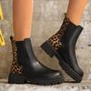 Women's Shoes 2025 New Autumn Round Head French Coarse Heel Splicing Women's Short Boots Casual Boots
