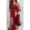 MGHR Women's Fashion Casual Autumn Winter Long Sleeve POLO Neck Pants Suits