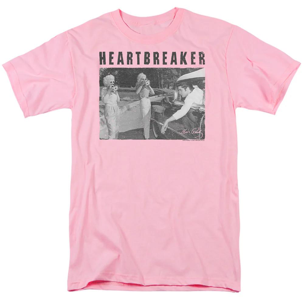

Elvis Presley Heartbreaker Mens T Shirt Pink Officially Licensed 2XL