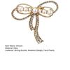 Electroplated Brooch Bowknot Design Brooch, Strong Buckle Fastening Pin with Faux Pearls Rhinestones, Electroplating Anti-Oxidation Badge for