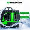 IP54 12 Lines Laser Level  Green Self Leveling 3D Vertical Horizontal Leveling Tool