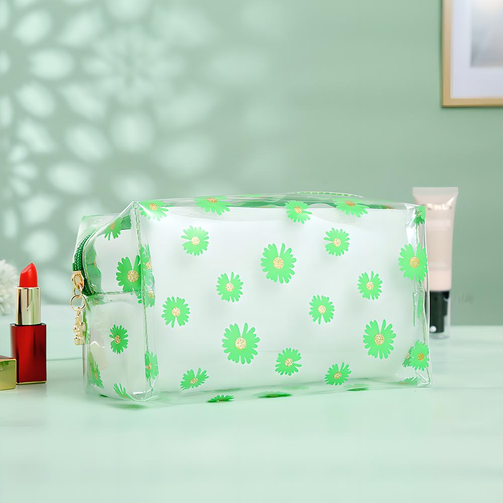 Transparent Cosmetics Storage Bag Flower Summer Freshness Makeup Bag Lightweight Portable Going Out Touch Up Lipstick Makeup Bag