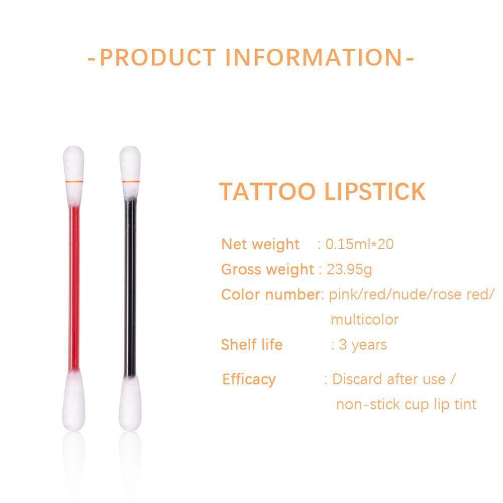 Set di labbra per tatuaggio con tampone di cotone antiaderente creativo e macchie di labbra per impermeabili E7V4