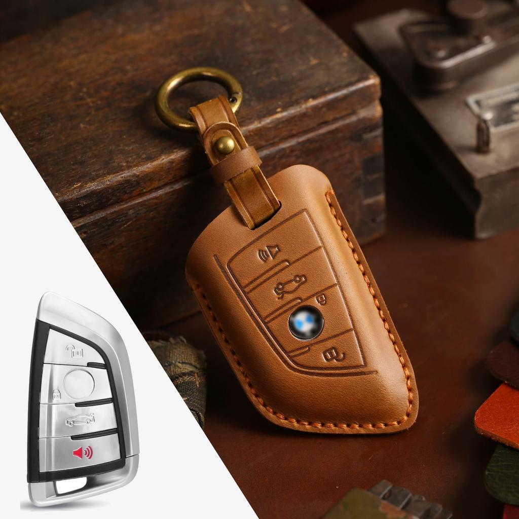 Leather Key Cover Is Suitable For Bmw Key Cover, Blade Pure Handmade Car Key Cover Can Be