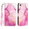 For iPhone 16e Case with Strap Marble Pattern Leather Phone Cover Card Holder