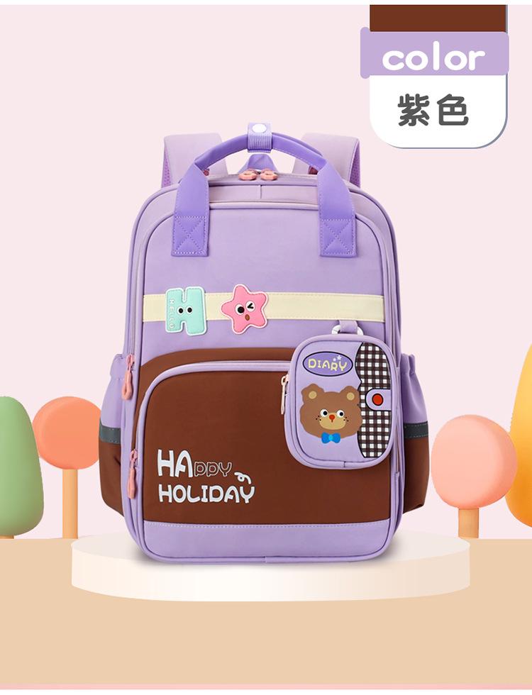 Schoolbag new cartoon bear children's anti-drop schoolbag women's high-quality backpack primary school students 1st-1st grade backpack men