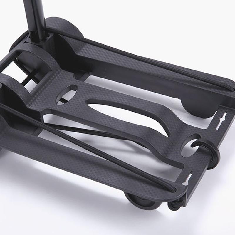 2 Rounds Folding Hand Truck Black Small Lightweight Cart Portable Telescopic Dolly Backpack Luggage Travel Moving Shopping Cart