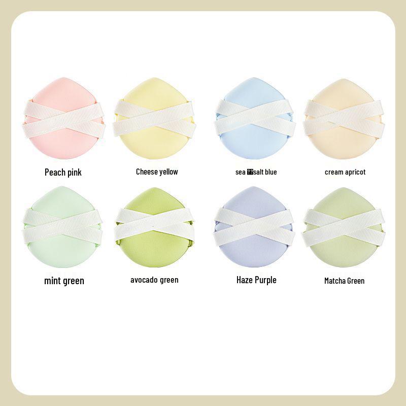 Mochi Double Ribbon Air Cushion Puff: Thick Marshmallow Soft Makeup Sponge, Non-Absorbent.