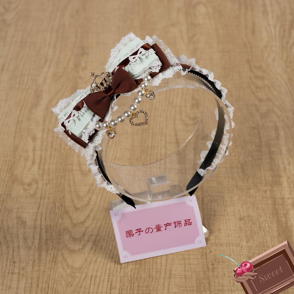 Melted Chocolate Style Headband Hair Bow Lolita KC Girl's Headband for Women Hair Accessories for Women