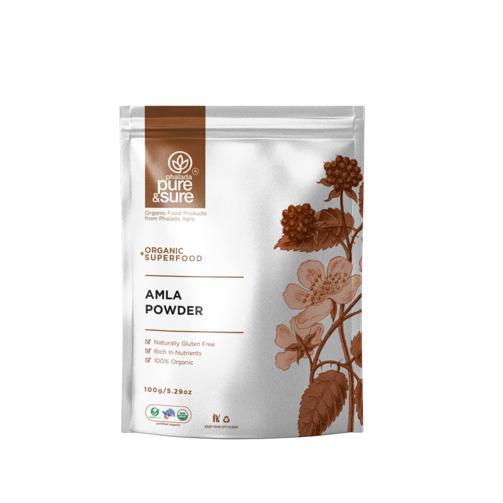 

Pure & Sure Organic Amla Powder 100% Pure Amla Churan Ideal For Hair | 100gm 0.2lbs