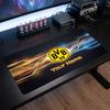 Tappetino per Mouse Grande Personalizzato Borussia Dortmund, Stampa Testo Nome Personalizzato, Tappetino da Scrivania Antiscivolo con Logo Calcio, Regalo per Gamer