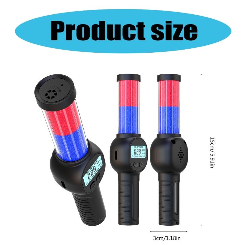Digital Breathalyzer Tester with Large Screen Flashlight Meter Portable Quick Response Testing Meter