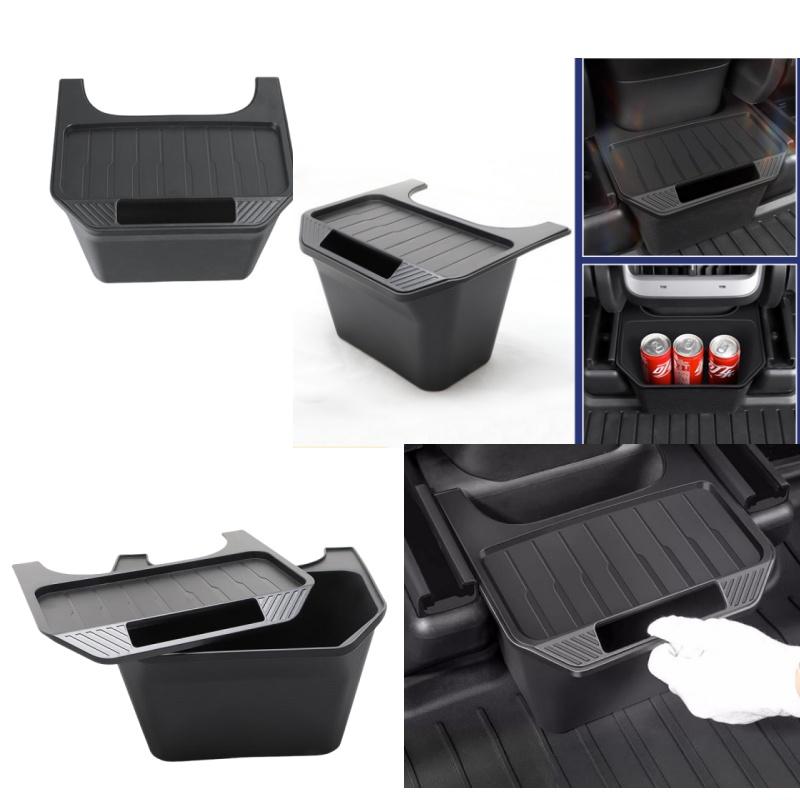 Tesla Model Y Rear Seat Storage Box Trash Can Organizer 2021-2024 Under Air Vent Case Interior Accessories Auto Center Console