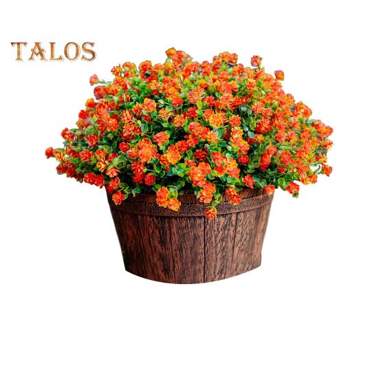 

5 связок искусственных цветов для домашнего декора, всепогодные реалистичные искусственные растения, круглогодичное цветение, имитация букета для наружного и внутреннего декора оранжевый