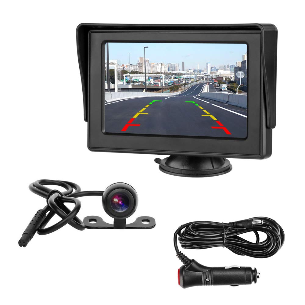 

Jansite LCD Monitor with Backup Single Cable Cigarette Lighter Power Super Easy Parking Assist System for 12V Vehicles 4.3-inch Camera, Wiring, чёрный