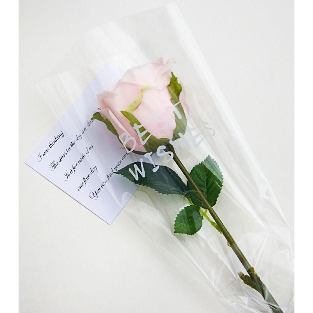 50Pcs Transparent Flower Wrapping Bag Waterproof Floral Wrappers  Wedding Party Decoration