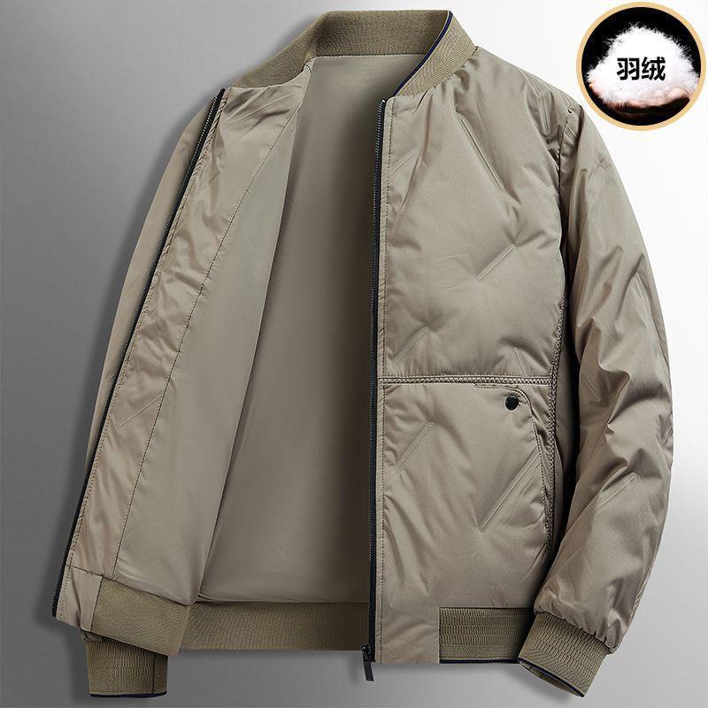Quality light luxury down jacket men's light and thin short medium business men's baseball collar jacket dad jacket tide