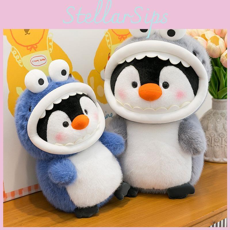 Penguin Shark Transforming Animal Plush Toy Kids Sleep Pillow Home Decor Gift