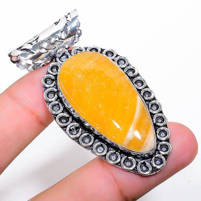 Natural Septerian Noodal Gemstone 925 Sterling Silver Gift Pendant 2.36" W6o71