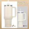 30/40oz Silicone Vacuum Bottle Bottom Anti-Slip Sleeve Cover Thermos Cup Protective Sleeve with Straws Plugs Sealing Lids