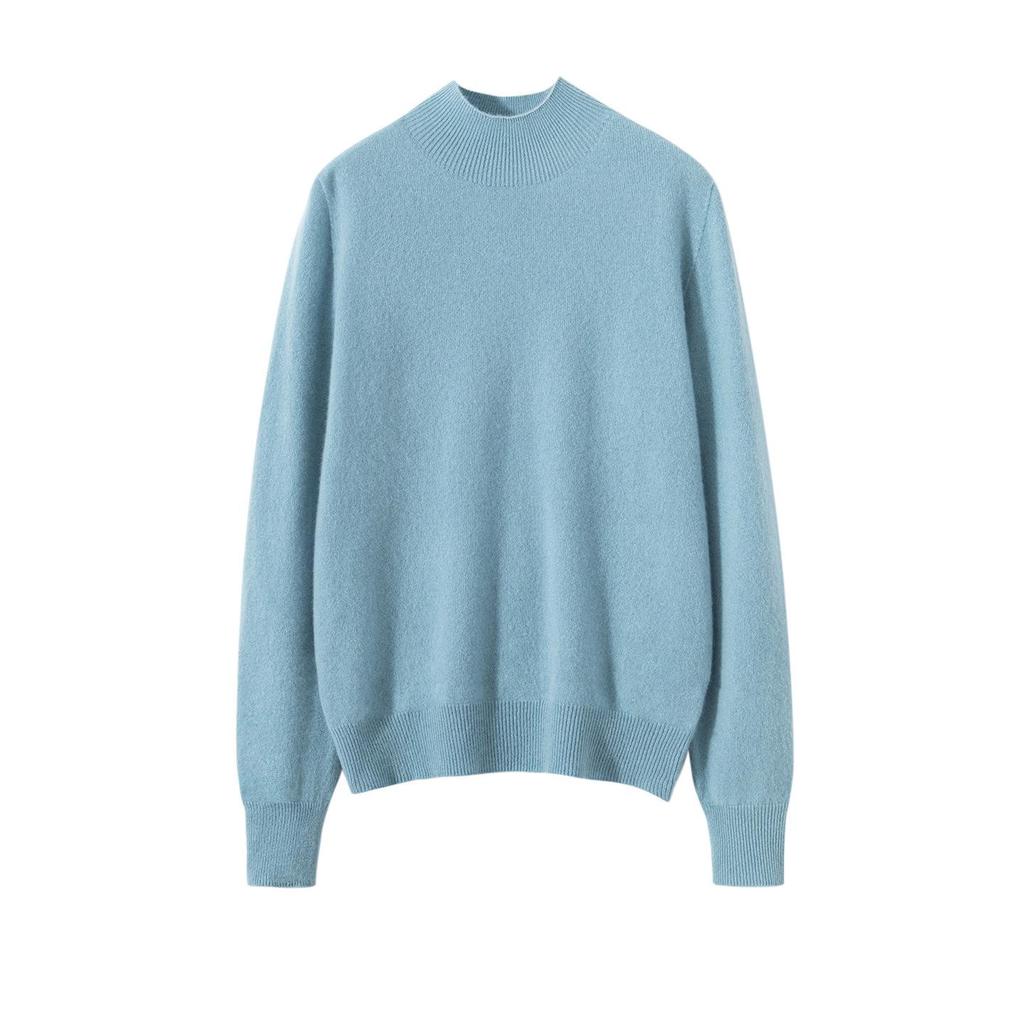 Women's Seamless Half-High Cashmere Sweater - Versatile, Comfortable, Fashionable Knitwear for Autumn & Winter.