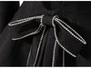 Women's Rhinestone Bow Jacket with Back Cross and Hollow-Out Design - Spring Collection 2025 Slim Fit Waist-Cinching Blazer