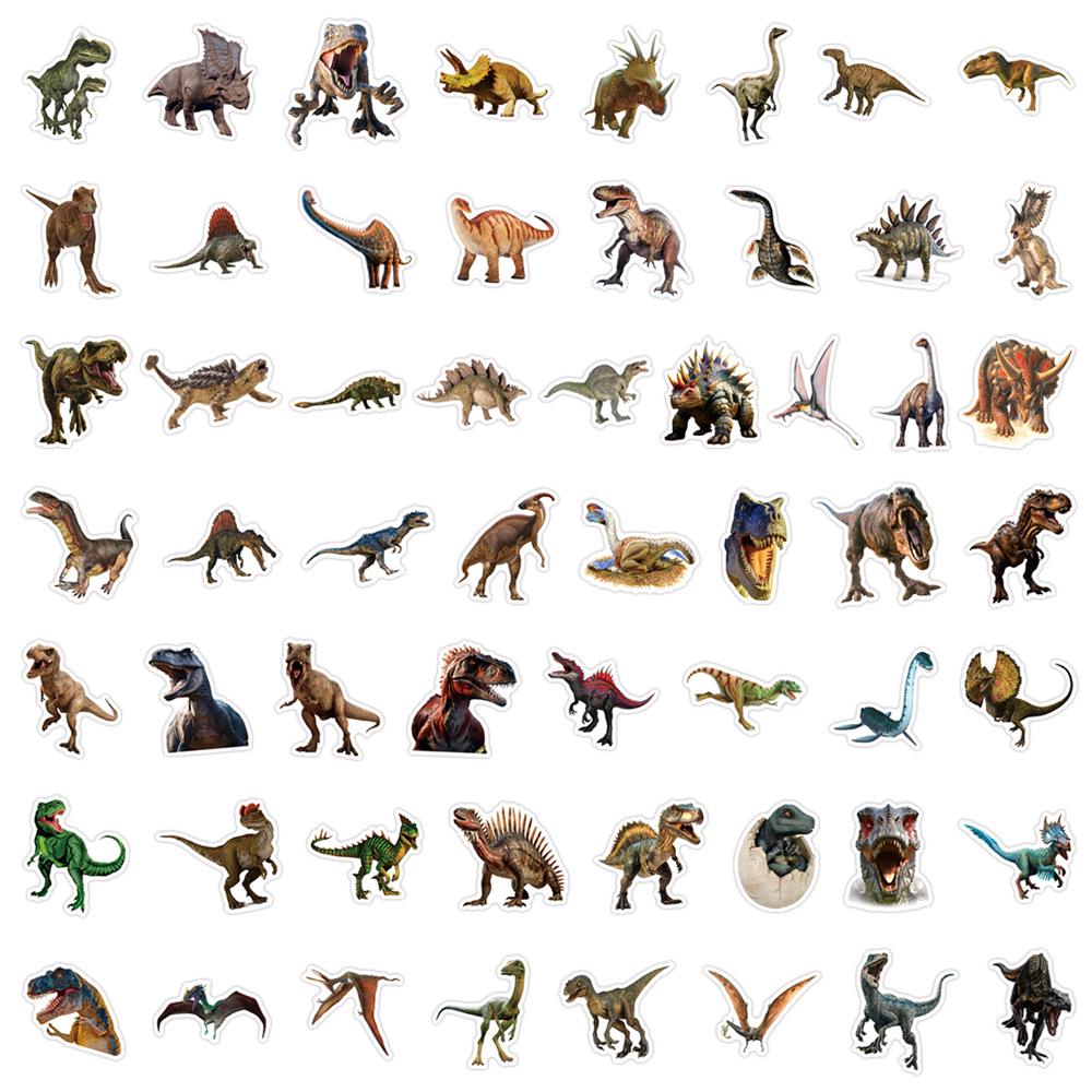 Autocollants Imperméables Dinosaures Jurassiques Dessin Animé (55 Feuilles) pour Journaux, Gourdes et Ordinateurs