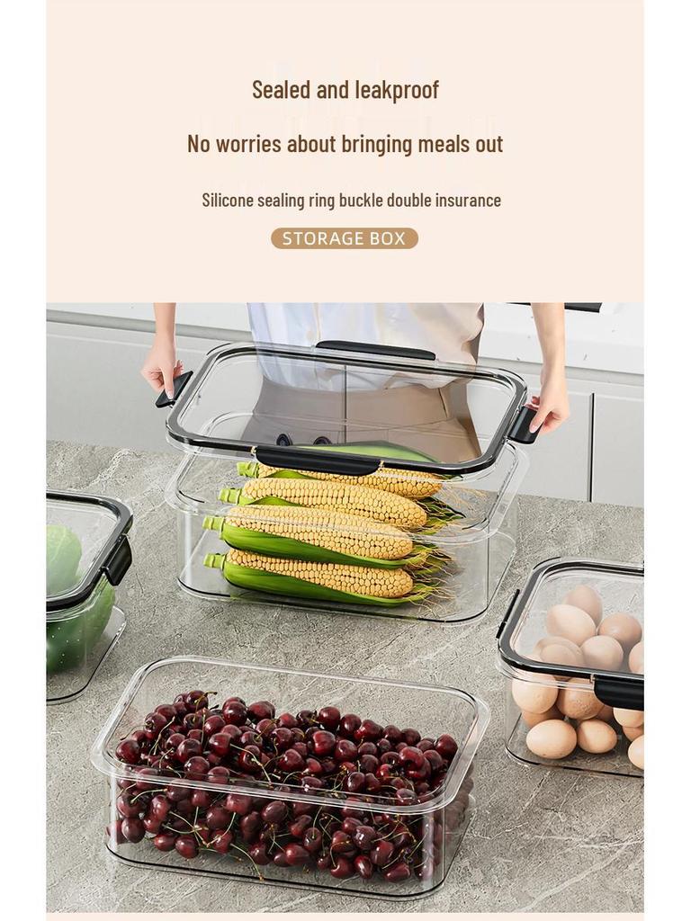 Large Capacity Transparent Food-Grade Storage Box for Fridge & Freezer