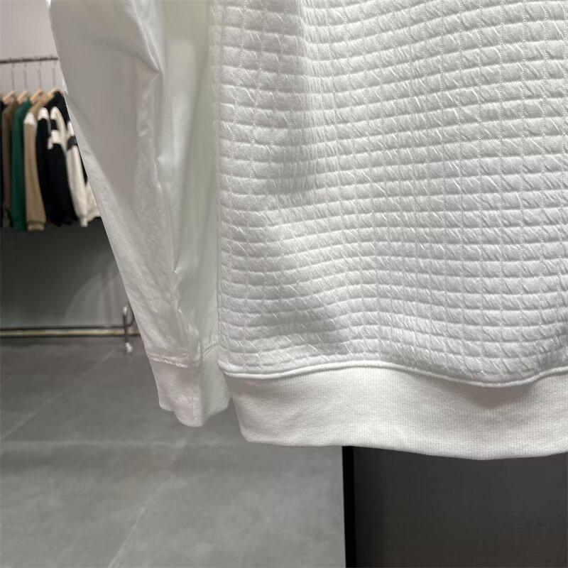 Pánská japonská retro vaflová mikina - Korejský styl, Módní ležérní volný střih, Pulovr s kulatým výstřihem