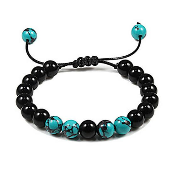 Wish Alloy Turquoise Rhinestone Crown Bracelet: Volcanic Stone Men's Jewelry Gift