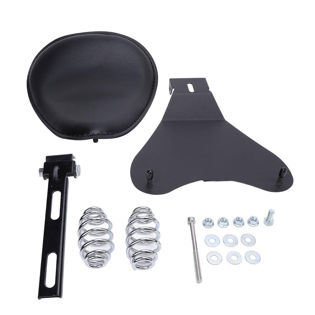 Motorcycle Solo Seat with Spring Bracket Kit Faux Leather Strong Support Universal Fit for Retro
